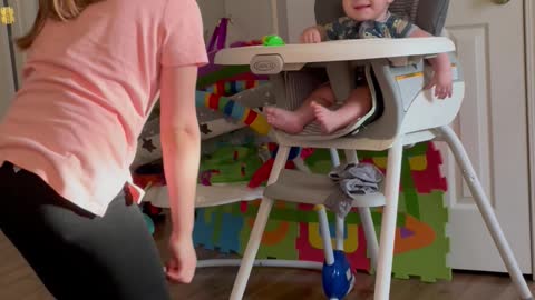 Big Sister Plays Peek-A-Boo With Brother