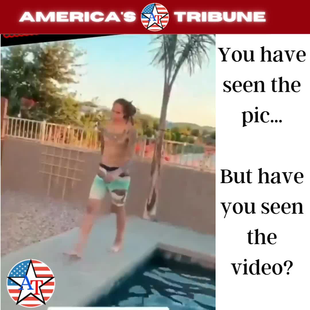 Brittney Griner shirtless shooting hoops around a pool
