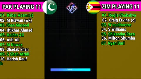 T20 WorldT20 World Cup 2022 Pakistan vs Zimbabwe playing 11