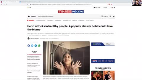 COLD SHOWERS ARE WHAT'S CAUSING HEART ATTACKS IN YOUNG HEALTHY PEOPLE