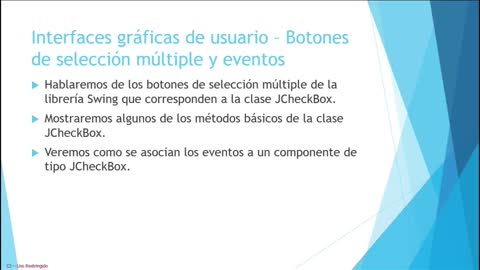 Java parte 27. Interfaces gráficas de usuario (parte 9). Botones de selección múltiple y eventos.