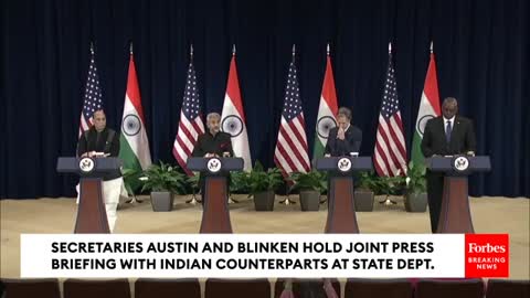 Secretaries Austin And Blinken Hold Joint Press Briefing With Indian Counterparts At State Dept.