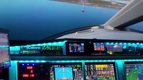 Landing at Boston RWY 4R flight simulator