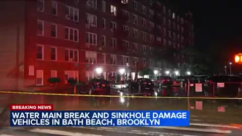 Sinkhole nearly swallows car in Brooklyn