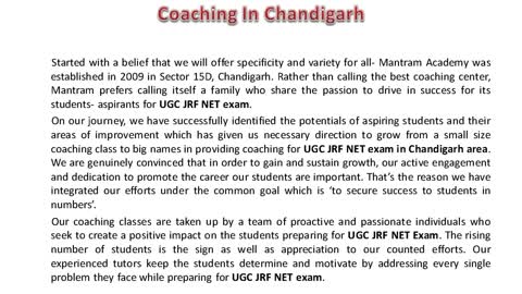 UGC Net Coaching in Chandigarh