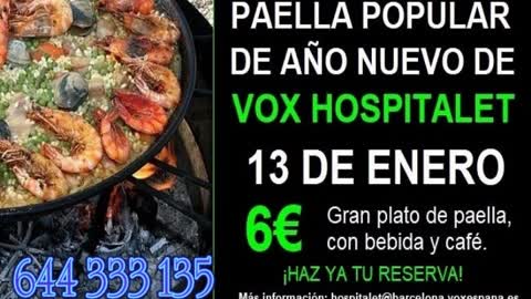 VOX celebrará su primera paella popular el 13-E en Barcelona rodeado de patriotas