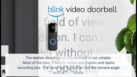 Certified Refurbished Blink Video Doorbell Two-way audio, HD video, motion and chime app aler...