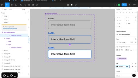 WEB DESIGN IN FIGMA ep.20 FORM FIELD Component (Simple and Interactive) – Free UX UI Course