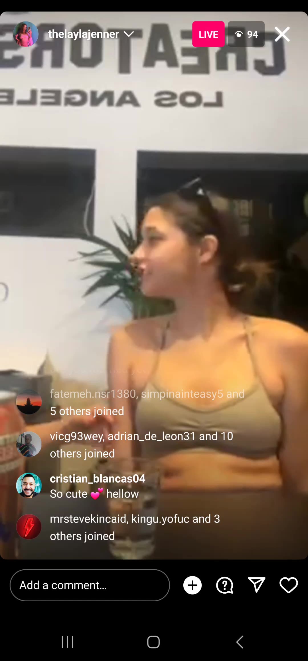 Layla jenner ig live 5