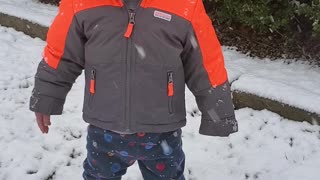 First snow experience for grandson