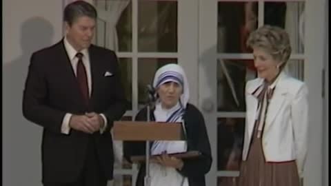 President Reagan Presenting the Presidential Medal of Freedom to Mother Teresa on June 20, 1985