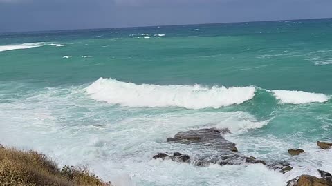 Stormy sea kouloura area Chania Crete Greece