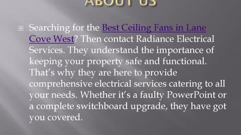 Best Ceiling Fans in Lane Cove West