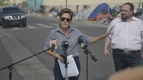 Kari Lake Shares Homeless Plan at Press Conference Outside Phoenix Homeless Camp