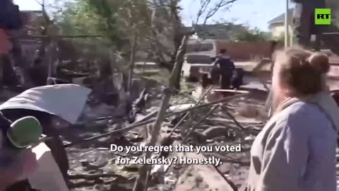 Resident of Kherson whose house was shelled by Ukraine regrets voting for Zelensky