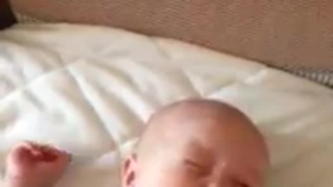 Baby moved to tears when grandma sings to him