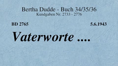 BD 2765 - VATERWORTE ....