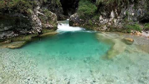 Beautiful small cascade and lagoon