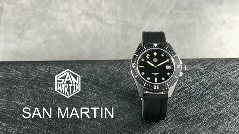 San Martin Diver Men Watch Stainless Steel NH35A Automatic Mechanical Sapphire Glass Rubber Strap Lu