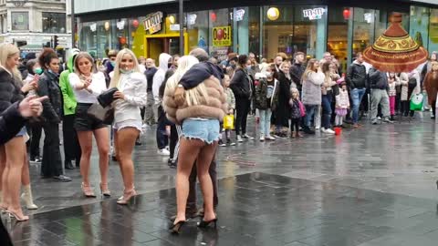 A man from the crowd gone crazy dancing | London | Street Performers