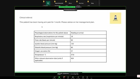 ST5.35 year old lady with arm pain