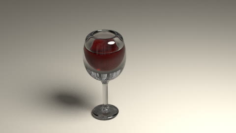 The ball turns into a glass of wine