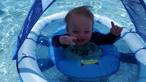 Beaus First Time in a Pool