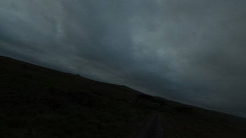 Night hiking on a road in Dartmoor