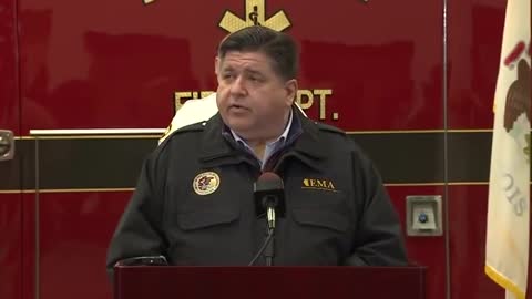 Illinois Gov. Pritzker Holds Press Briefing After Deadly Tornado Hits Amazon Warehouse