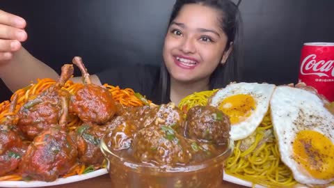 SPICY SCHEZWAN NOODLES🔥 SPICY CHICKEN LOLLIPOP, HAKKA NOODLES, CHICKEN MANCHURIAN AND SUNNY SIDE UP