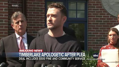 Justin Timberlake apologizes after pleading guilty to driving while ability impaired