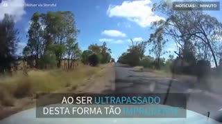 Ultrapassagem perigosa acaba em descontrole total