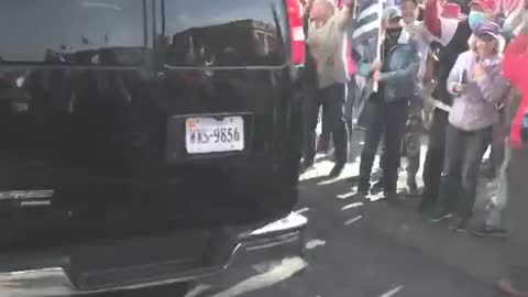 Trump Motorcade drives through Trump DC Rally!