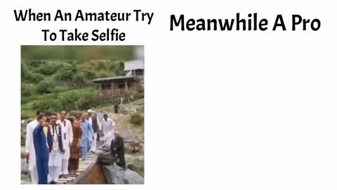 normal vs pros taking selfie