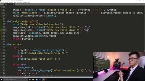 58. Menu 4, thêm video-Khóa học Lập trình Python- DLTT- Tạo playlist với 7 menu-P10