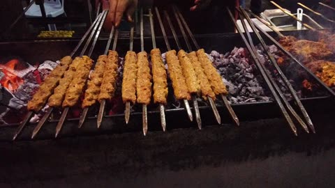 Street food kebab cooking amazing