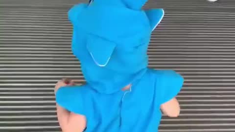 Cute baby dressed as shark #cutebaby