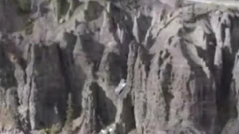 Watch truck fly off the mountain