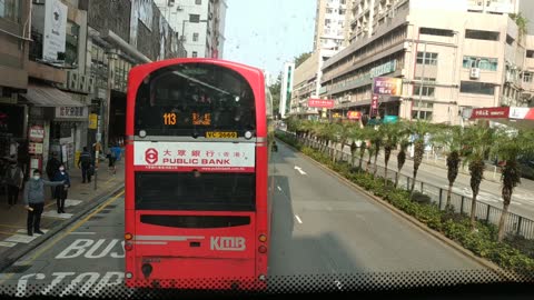 Hongkong Road view_KMB#8_Fast speed from Pui Ching Road turn to Waterloo Road_210123_1of4