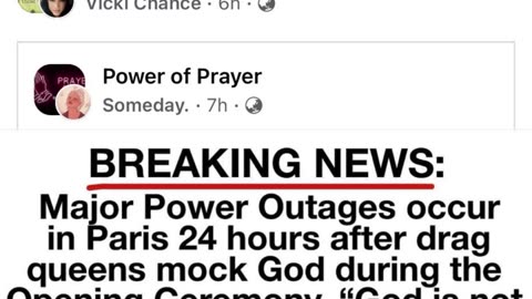 Major Power Outages occur in Paris 24 hours after drag queens