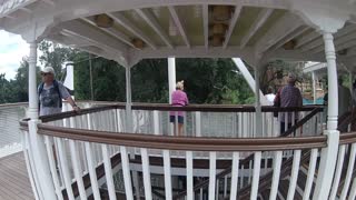 Liberty Belle Boat Ride around Tom Sawyer's Island. Full ride.