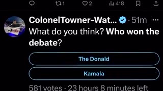 🚨 Debate poll results on X show Trump clearly won.