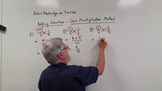 One Minute Math Adding Fractions With Cross Multiplication