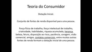 Microeconomia 036 Teoria do Consumidor Restrição Orçamentária e Dotação Inicial continuação 1