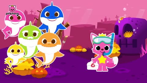 ZOMBIE SHARK FAMILY HIDE AND SEEK ! HALLOWEEN CARTOON AND SONG ! PINKFONG !!!!