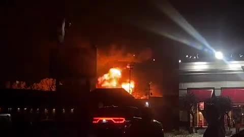 Multiple explosions in Clinton Township, Michigan after a large industrial fire broke out.