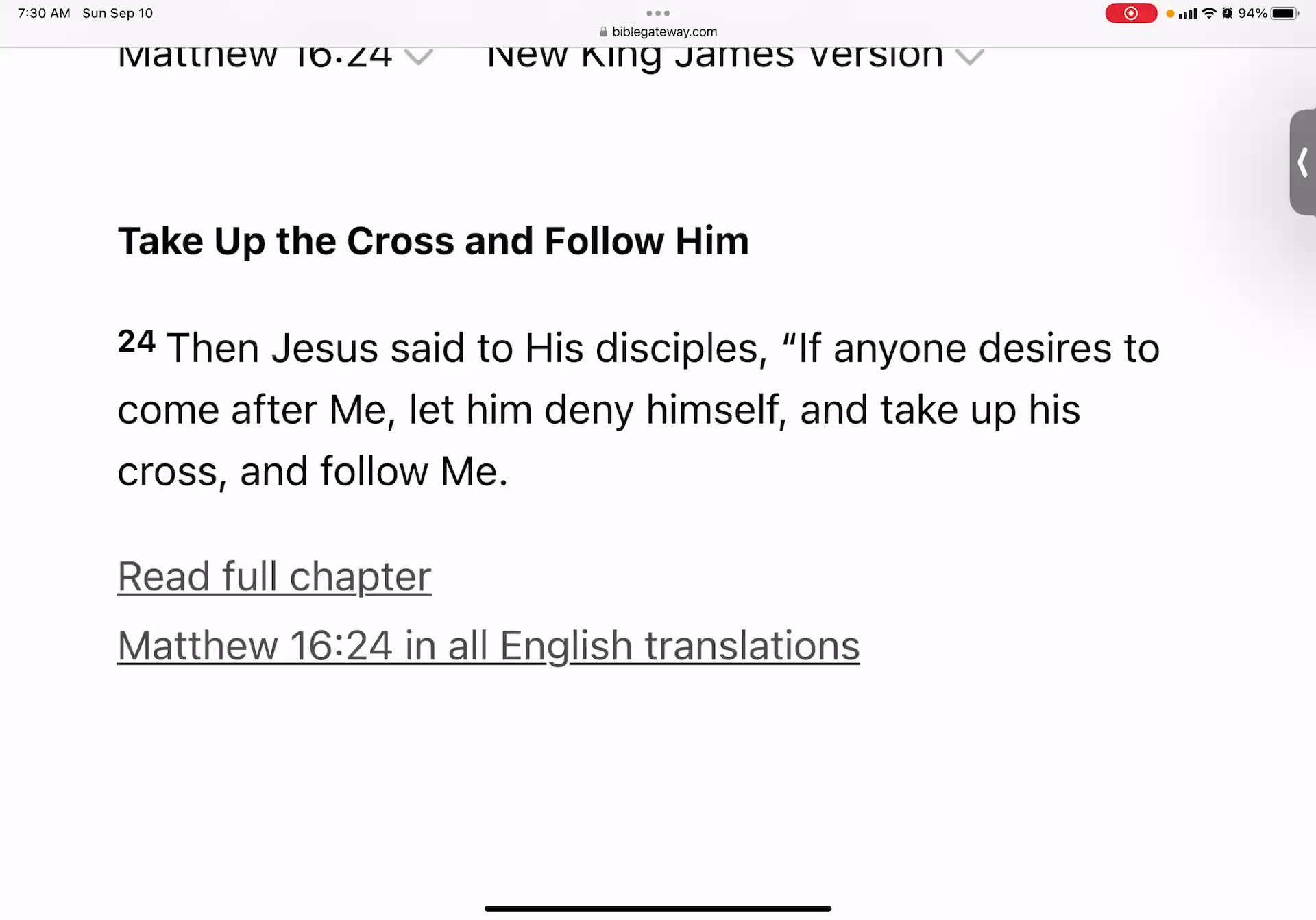 DAY 78: "GO" (Matthew 28:19)- "Pick Up Your Cross and Follow Christ ...