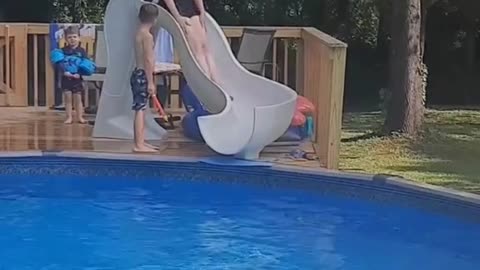 We call this the graceful way to get into the pool.