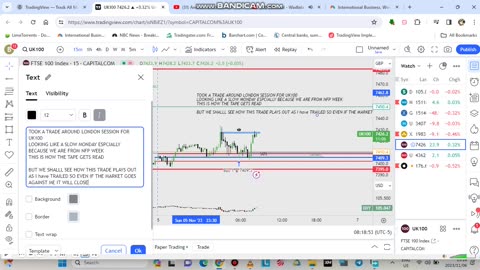 TRADING UK100 PRE LONDON TO NEW YORK SESSION PART 1