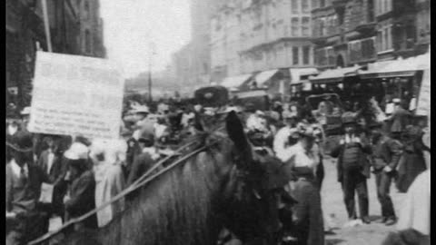 The Busiest Street Corner In Chicago (1897 Original Black & White Film)